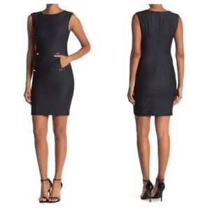 Calvin Klein Dark Denim Tab Pocket Sheath Dress MM6
